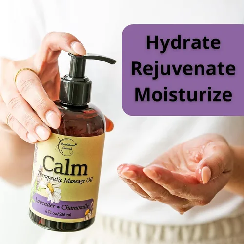 Miniatura 8 de Aceite de masaje calmante para terapia de masaje con aceites esenciales de lavanda y manzanilla para relajar los músculos doloridos Todo natural