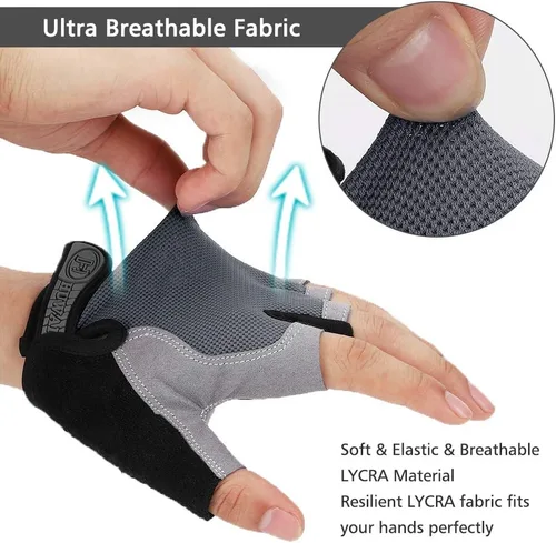 Miniatura 5 de Accmor Guantes de ciclismo para hombres y mujeres, guantes de ciclismo de medio dedo, guantes de bicicleta de carretera MTB, guantes antideslizantes