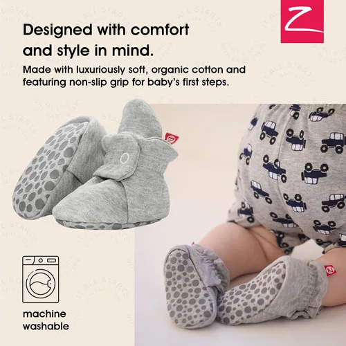 Miniatura 2 de Zutano - Botines de algodón orgánico para bebés, de suela antideslizante suave, calzado suave fácil de poner