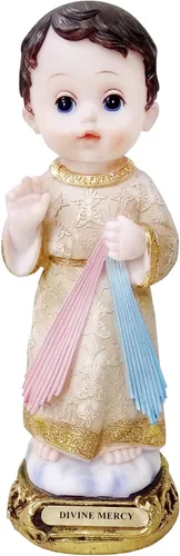 Estatua de la Misericordia Divina Estilo Niño Cara de Bebé Escultura Divina Misericordia Escultura Santa Figura Decoración Religiosa Decoración (8