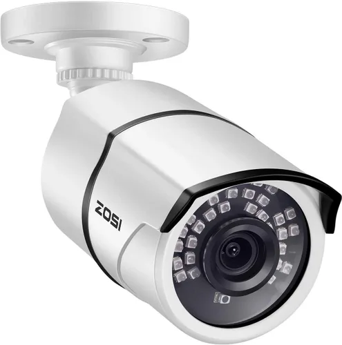 ZOSI Cámaras de seguridad HD 1080P HD-TVI de 2.0 megapíxeles, cámara impermeable de día y noche, distancia IR de 100 pies, carcasa de metal de
