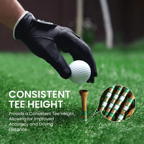 Miniatura 6 de FINGER TEN - Tees de golf de madera para hombres, 1 1/2, 2 3/4, 3 1/4 pulgadas, abedul occidental, paquete de 100, reduce la fricción, base alta