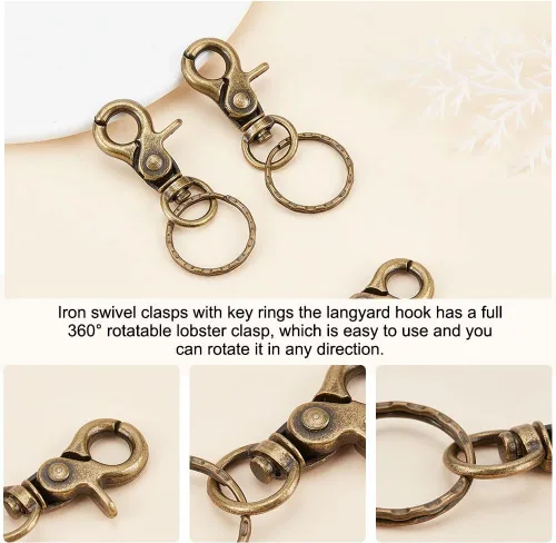 Miniatura 6 de Pandahall Elite Acero Inoxidable 304 clave Cadena compnents Clasp 28 x 2.7 mm Anillos conclusiones 5pcs/bolsa