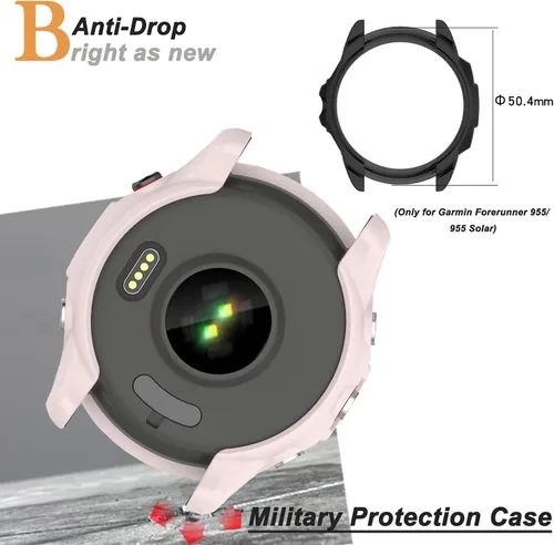 Miniatura 5 de Miimall Compatible con Garmin Forerunner 955 Caso, resistente a los arañazos, TPU Militar Funda de protección para Garmin Forerunner 955/955 Solar