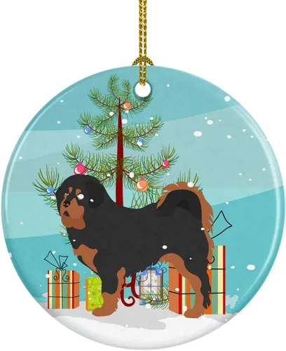 Miniatura 64 de Caroline's Treasures American Toy Fox Terrier - Adorno de cerámica de Navidad para colgar en el árbol de Navidad, decoración para el hogar, Navidad