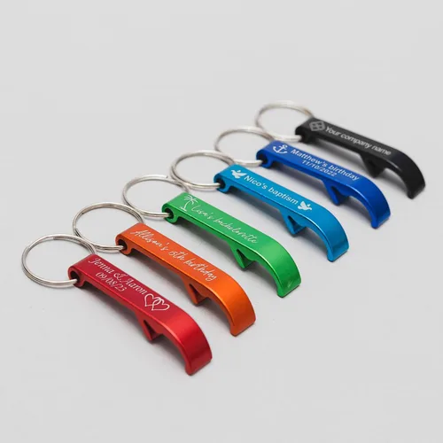 Miniatura 5 de Lote personalizado de llavero abrebotellas con bolsas de organza, recuerdos de boda grabados personalizados para invitados a granel, regalo
