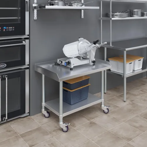 Miniatura 8 de AmGood Soporte de Equipo de Acero Inoxidable con Estante Inferior + Ruedas, Servicio Pesado, Grado Comercial, Certificado NSF