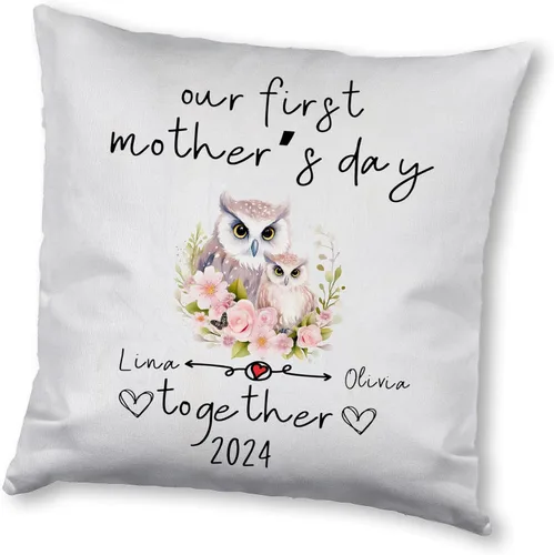 Miniatura 5 de Funda de almohada personalizada con diseño floral de búho, regalo para mamá, abuela, para ella