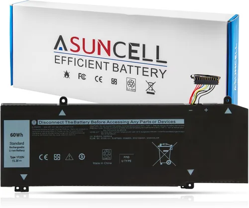 ASUNCELL 1F22N - Batería para portátil de 15.2 V, 60 Wh, 3750 mAh, 4 celdas, compatible con Dell Alienware M15 M17 R1 G7 7590 7790 G5 5590-D2783W