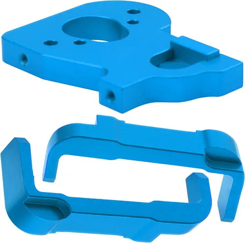 Miniatura 2 de Soporte de montaje de motor de metal y soporte de batería compatible con Wltoys 144001 144002 124016 124017 124019 124018 RC Car (azul)