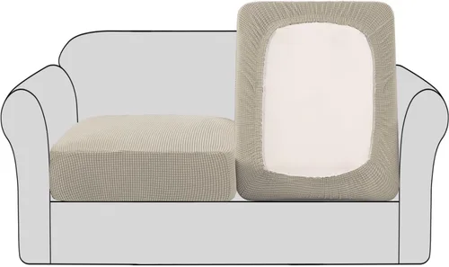 Miniatura 24 de H.VERSAILTEX - Fundas elásticas para cojín de sofá individual, fundas de asiento para silla de sofá, protector de cojín con tejido jacquard de sarga