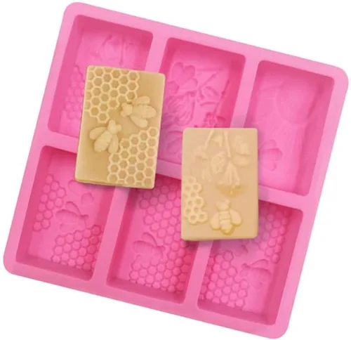 Miniatura 7 de 2 moldes rectangulares de silicona de abeja para jabón, moldes de panal para chocolate gelatina de caramelo, fabricación casera de manualidades