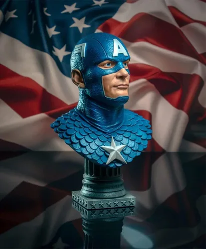 Miniatura 5 de Leyendas en 3-Dimensiones: Marvel Comics Capitán América 1: 2 Escala Busto, Multicolor