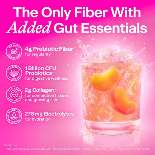 Miniatura 4 de Belli Welli Suplemento de Fibra, Polvo de Fibra con Probióticos Paquete de Viaje para Mujeres con Colágeno y Electrolitos para la Salud Intestinal