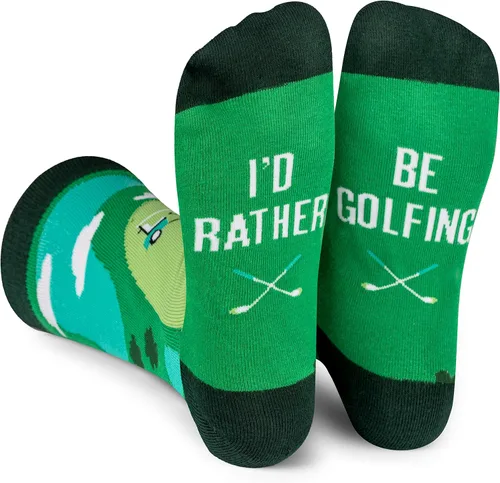 I'd Rather Be - Calcetines divertidos para hombres y mujeres, regalos para golf, caza, camping, senderismo, esquí, lectura, deportes y mucho más