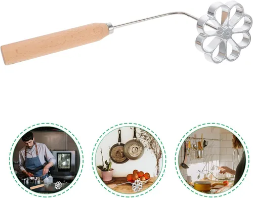 Miniatura 7 de Yardwe Moldes de roseta sueca de hierro para gofres, impresión creativa de tartas, galletas, pastelería, utensilios de cocina (patrón de flores)