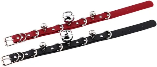 Miniatura 9 de Multicolor PU Simulated Leather Black-tone Silver-tone 4cm Large Bell Rivets Neckband Choker Necklace
