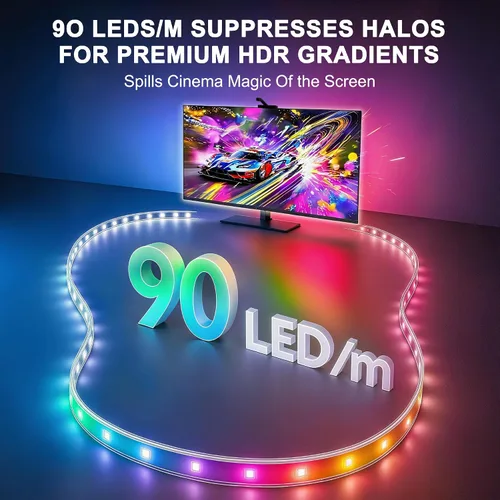Miniatura 3 de Retroiluminación LED para TV, tira de luces LED cortables de 12.5 pies que cambian con pantalla de televisores de 55 a 65 pulgadas y monitor de PC
