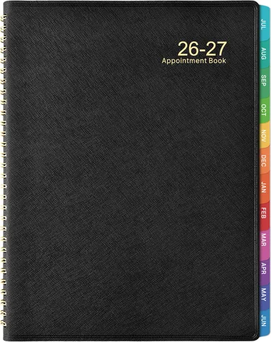 Agenda de citas 2026-2027, agenda diaria de 53 semanas 2026-2027, julio 2026 a junio 2027, planificadores diarios por hora de 9 x 11 pulgadas con