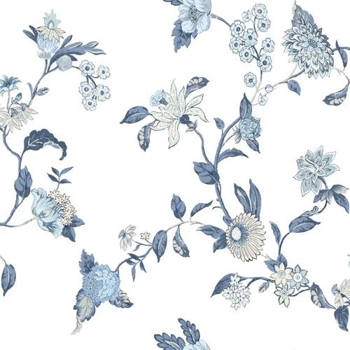 Miniatura 2 de RoomMates Waverly RMK12600PL Graceful Garden Trail - Papel tapiz para despegar y pegar, color azul