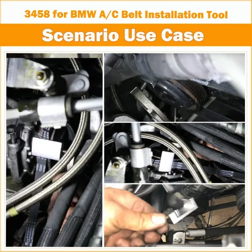 Miniatura 2 de E-cowlboy 3458 compatible con los motores V8 N62 de la herramienta de instalación de la correa del A/C de BMW lo mismo que el OEM 641040 y 8380049451