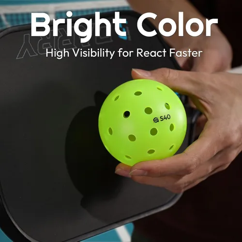 Miniatura 2 de A11N S40 - Pelotas de pickleball para exteriores, aprobadas por Pickleball de Estados Unidos para jugar en torneos, paquete de 3/6/12/50, verde
