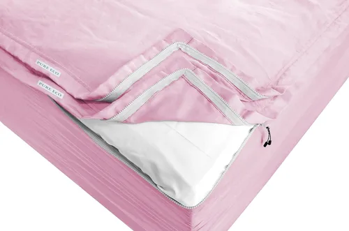 Miniatura 20 de Pure Eco Sábana bajera ajustable Easy Zipper, incluye 1 base de sábana bajera y 2 sábanas con cremallera, de 15 pulgadas, tamaño individual, sábana