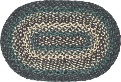 Miniatura 7 de VHC Brands Pine Grove, Mantel individual para mesa de comedor, yute trenzado, ovalado, verde, 10x16
