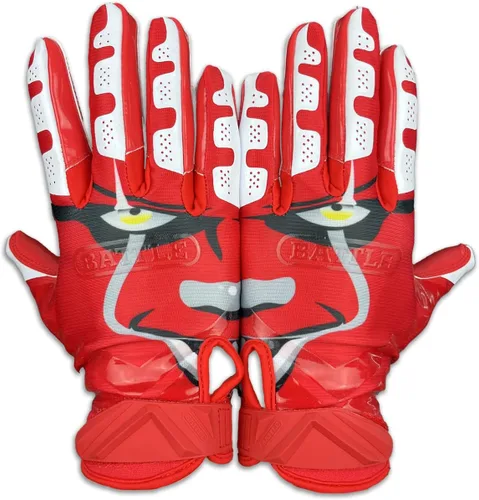 Miniatura 8 de Battle Sports - Guantes de fútbol americano para receptor abierto con dorso de mano, ultraadherentes y con agarre, antideslizantes, para adultos