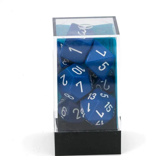 Miniatura 3 de Chessex CHX25406 Juego de dados opacos azul/blanco