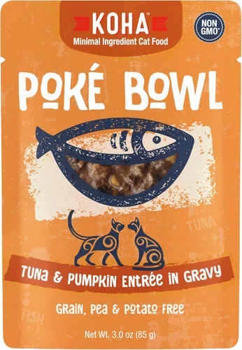 Miniatura 10 de KOHA Pet Food Poké Bowl - Paquete variado de comida húmeda para gatos en salsa, 5 sabores, combinaciones de atún de salmón, pollo, pato, camarones