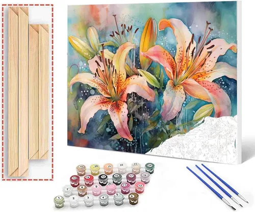 Miniatura 29 de Tucocoo Kits de pintura de paisaje de girasoles por números con pinceles y pigmento acrílico sobre lienzo para adultos, patrón de mariposas y flores