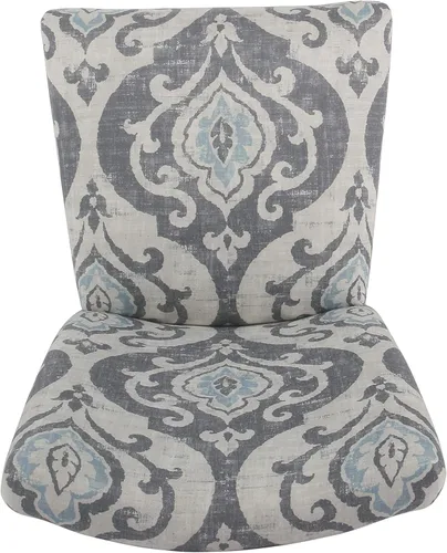 Miniatura 153 de Homepop Silla de comedor con detalles festoneados, sillas de comedor Parsons tapizadas, muebles decorativos para el hogar, tejido gris claro