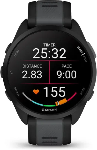 Miniatura 3 de Garmin 010-02863-20 Forerunner 165 Reloj Deportivo Inteligente, Negro + Gris Pizarra Modelo de Socio Oficial de EE.UU. Paquete con Protector