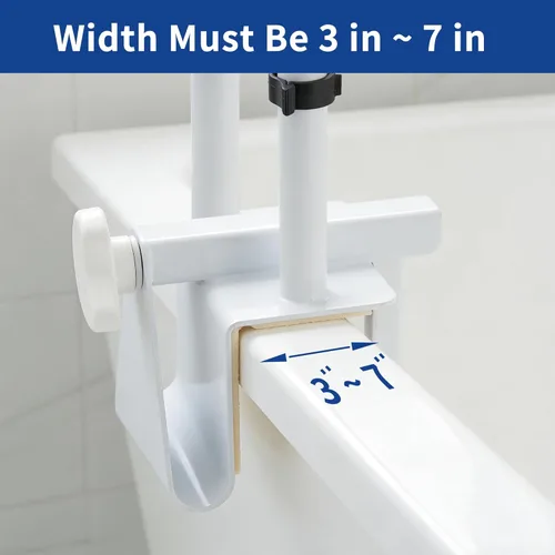 Miniatura 5 de Barra de agarre ajustable para bañera para personas mayores, ajuste de altura de 3 niveles (13.7 a 15.7 pulgadas), se adapta a paredes de bañera