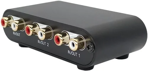 Miniatura 5 de Interruptor de audio estéreo RCA de 2 vías, interruptor de fuente de señal de entrada, selector, caja divisora (2 en 1 salida/1 en 2 salida) RC21