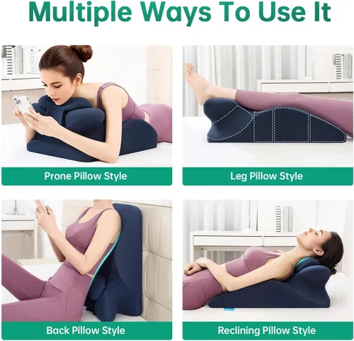 Miniatura 5 de MOONYOOY Almohada ergonómica de espuma viscoelástica para dormir, reflujo ácido y alivio de la ERGE, almohada de apoyo de cama elevada para dolor