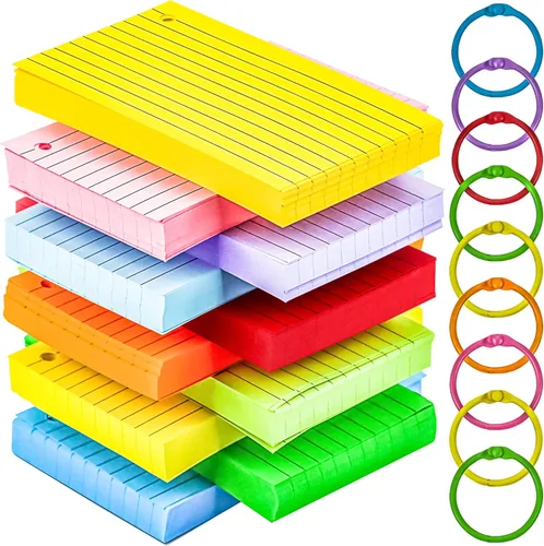 Miniatura 9 de 600 tarjetas de índice de colores en blanco de 3 x 5 pulgadas, tarjetas flash en blanco, tarjetas de notas en blanco, bloc de tarjetas coloridas