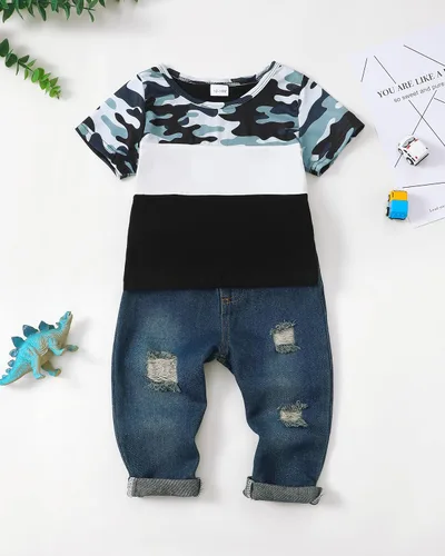 Miniatura 126 de Renotemy Ropa de bebé para niño, trajes de mezclilla, sudadera con capucha para bebés, pantalones de mezclilla, ropa para niños pequeños