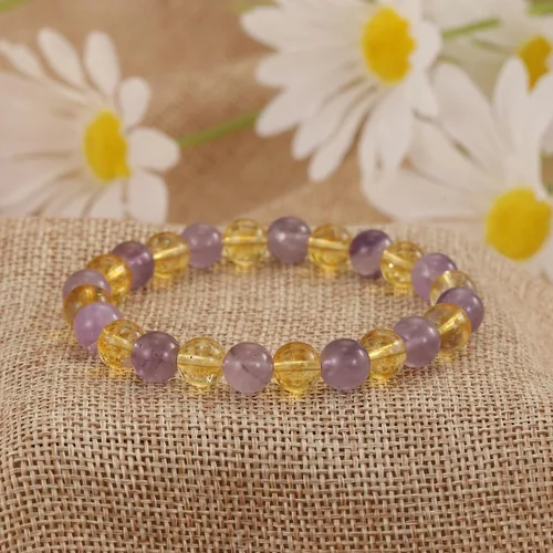 Miniatura 15 de Crystal Vibe Pulseras de cuentas de 0.315 in para mujeres y hombres, pulseras de cristal con piedras preciosas naturales, tamaño elástico ajustable