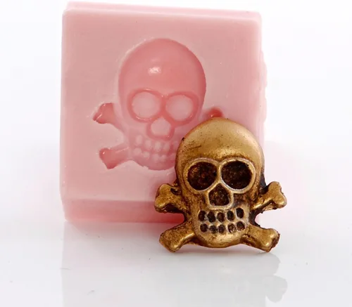 Miniatura 7 de Molde de silicona miniatura de calavera y huesos cruzados, molde seguro para alimentos, molde de joyería artesanal. tamaño perfecto para hacer joyas.