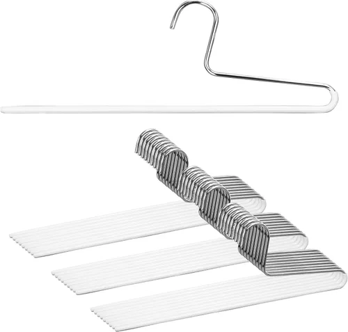 Miniatura 18 de Mawa by Reston Lloyd - Percha antideslizante para ropa que ahorra espacio con una sola barra para pantalones, estilo KH/1, juego de 30, color rojo