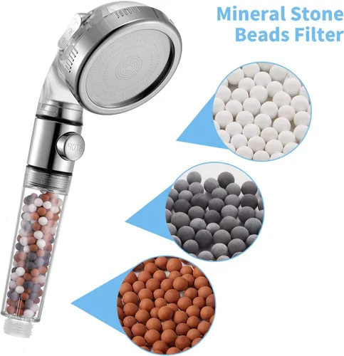 Miniatura 2 de Filtro de cuentas de piedra de filtración para cabezal de ducha filtrado, bolas de cuentas de piedra mineral para purificar agua