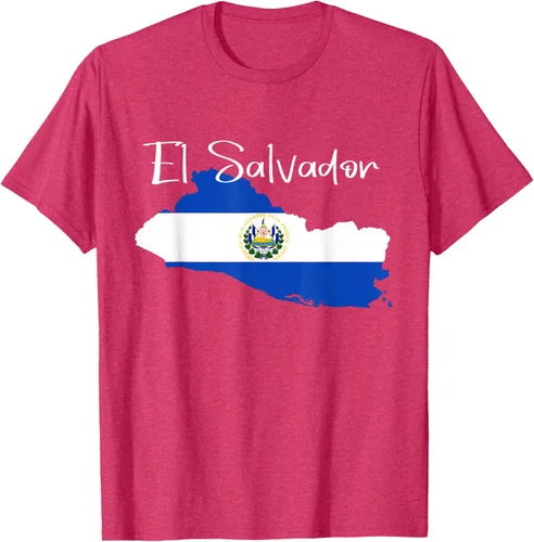 Miniatura 31 de Camiseta con la bandera de El Salvador, mapa de El Salvador, camiseta de Salvador para mujer