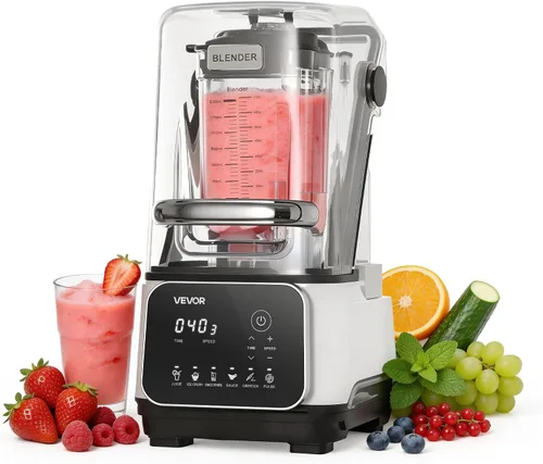 Miniatura 20 de VEVOR Licuadora Profesional para Batidos, 118 oz 1400W, con Motor Potente, Licuadora Multifuncional para Procesamiento de Alimentos con Cubierta