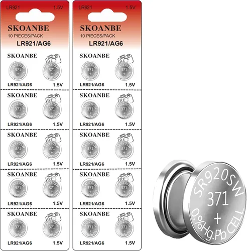 Miniatura 8 de SKOANBE 10 unids 1.5 V 371 370 SR920SW LR921 AG6 botón de la célula de la moneda de la batería del reloj