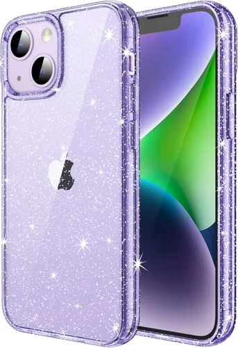 Miniatura 8 de JETech Funda con purpurina para iPhone 14 de 6.1 pulgadas, a prueba de golpes, bonita y brillante para mujeres y niñas (transparente)