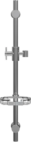 Miniatura 2 de PULSE ShowerSpas 1010-CH Barra deslizante ajustable para ducha de mano con cesta de alambre jabonera, cromo pulido