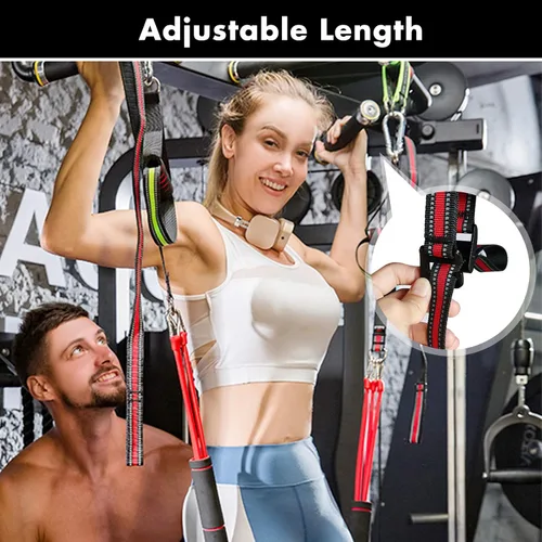 Miniatura 5 de SYNTECSO Bandas de asistencia para dominadas de 220 a 440 libras, bandas de resistencia resistentes para entrenamiento de dominadas