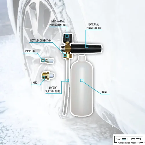 Miniatura 4 de MTM Hydro, lanza de espuma profesional original ajustable de 32 onzas Botella